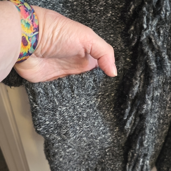 Ruby Rd. Dark Gray Textured Open Front Cardigan - Picture 4 of 5